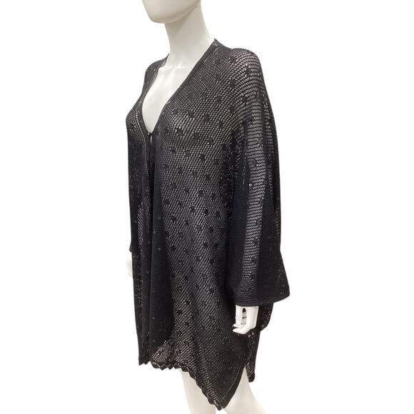 St. John Evening By Marie Gray Cover Up Women’s 1 Size Open Knit Poncho Sequins - Picture 2 of 8